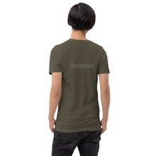 Load image into Gallery viewer, Tee Shirt in Dark Colors with Subtle "invisible" (Unisex sizing)