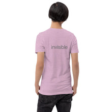 Load image into Gallery viewer, Tee Shirt in Light Colors with subtle "invisible" (Unisex sizing)