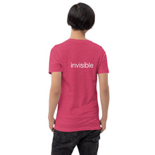 Load image into Gallery viewer, Tee Shirt in Dark Colors with White "invisible" (Unisex sizing)