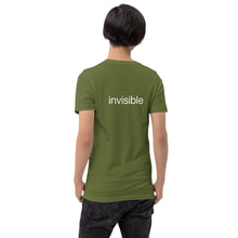 Load image into Gallery viewer, Tee Shirt in Dark Colors with White "invisible" (Unisex sizing)