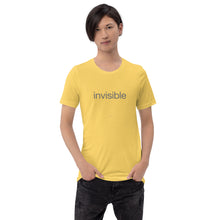 Load image into Gallery viewer, Tee Shirt in Light Colors with subtle "invisible" (Unisex sizing)